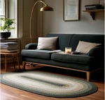 Super Area Rugs 5X7 Green Oval Braided - Cotton. Fixed Price $79.99.