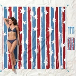 4TH July Beach Blanket: Red White Blue Sandproof Waterproof Picnic Bla.... Fixed Price $27.30.