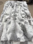 Real Rabbit Fur Throw Blanket Patchwork Skin Rug 42" X 22" Pelz Leather Pelt. Fixed Price $31.99.