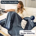 Waterproof Throw Blanket 45"X 60" Blue / White Luxury Reversible Victoria Orton. Fixed Price $65.33.