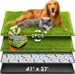 Hompet Dog Grass Pad With Tray Large, 41"X27", Reusable Artificial Turf 810. Fixed Price $45.99.