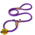 Mile High Life Dog Slip Lead Purple Rope 5FT Leather Tip. Fixed Price $27.99.