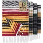 Oudain Pack Mexican Blankets 45X70 Cotton Woven Serape Throw Baja Yoga Beach. Fixed Price $86.42.
