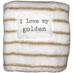 Mud Pie Love My Golden Stripe Baby Blanket Plush Retriever Puppy Dog White. Fixed Price $27.55.