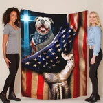 Cute American Bulldog Patriotic Flag Usa Blanket Christmas Gift Dogs Lover. Fixed Price $56.95.