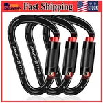 Auto Locking Carabiner Heavy Duty 25KN Uiaa Certified Black. Fixed Price $33.24.