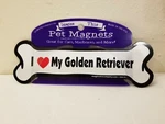 Imagine This Bone Car Magnet, Love My Golden Retriever, 2-INCH By 7-INCH. Fixed Price $10.49.