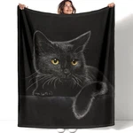 Hommomh Black Cat Blanket For Women Girls, Lover Gifts, Soft Fleece Throw.... Fixed Price $42.49.