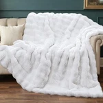 Ghouse White Faux Fur Throw Blanket 50X60 Inches - Ultra Soft Fluffy .... Fixed Price $90.59.