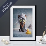 Funny Dog Print Quirky Pet Lover Gift Bathroom Wall Art 80 Breeds. Fixed Price $29.70.