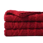 Battilo Christmas Throw Blanket Dark Red Woven Chenille Knit 51X67 Inch. Fixed Price $55.83.