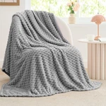Bedelite Fleece Throw Blanket For Couch & - 3D Jacquard Decorative Grey B.... Fixed Price $40.51.