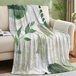 Pdvbiee Sage Green Leaf Throw Blanket Mid-century And 50"WX60"L,. Fixed Price $31.70.