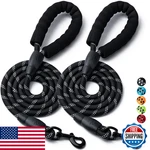 Boomiboo 2 Pack Dog 4/5//6 Ft Heavy Duty Nylon Rope Pet Leashes. Fixed Price $11.65.