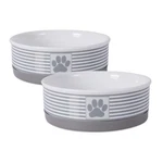 Bone Dry Paw & Patch Ceramic Pet Collection, Medium Set, 6X2", Gray, Piece. Fixed Price $32.30.