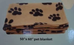 Luxe Pet Life Blanket -ultra-soft Fleece Chocolate Paws 50" 60" New. Fixed Price $9.95.