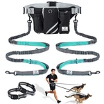 Shine Hai Retractable Hands Free Dog Leash With Dual Bungees 72", Blue/black. Fixed Price $42.79.