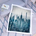 Great Modern City Tall Buildings 3D Warm Plush Fleece Blanket Picnic Sofa Couch. Fixed Price $64.41.