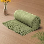 Vonty Olive Green Knitted Blanket With Tassels Fringe 50" X 60", Super Soft K.... Fixed Price $33.11.