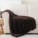 Battilo Home Dark Brown Faux Fur Throw Blanket 50"X60",. Fixed Price $117.17.