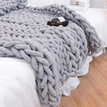 Chunky Throw 40"*60", Hand Knitted Warm Chenille Blanket, .... Fixed Price $64.61.