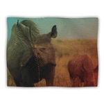 Kess Inhouse Abstract Rhino And Baby Safari Blanket Throw, 60X50" Rare. Fixed Price $21.07.