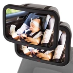 Lusso Gear Baby Car Mirror (2 Pack) Secure Headrest Large, 2-PACK Black. Fixed Price $73.11.