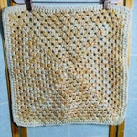 Vintage Handmade Crochet 18" Square Blanket Baby Pet Lap Cat Knit Gold. Fixed Price $14.83.