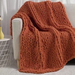 Carriediosa Chunky Knit Throw Blanket 60" X 80" Twin, 100% Hand Made Large Ch.... Fixed Price $151.08.