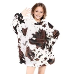 Kivee Wearable Blanket Hoodie Kids Cow Print 6-10YR, Black. Fixed Price $21.64.