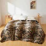 Xege Fluffy Faux Fur Tiger Print Bed Blanket For Kids Adults Couples, Plush F.... Fixed Price $75.28.