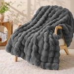 Bedelite Faux Fur Throw Blanket, Soft Cozy Plush Dark Grey Bubble For. Fixed Price $84.06.