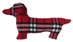 Martha Stewart Winter Pup Red Plaid Flannel Dachshund Dog Throw Pillow. Fixed Price $21.24.