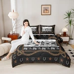 Manfei Cowboy Comforter Set Queen Size Horse Western Bedding 3PCS. Fixed Price $132.72.