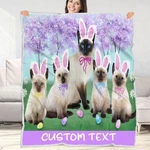 Siamese Cat Blanket Personalized Throw Woven Fleece Sherpa Many Designs Nwt. Fixed Price $44.99.