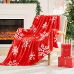 Bedelite Christmas Blanket Cozy Holiday THROW(50"X60"), Red Snowflake. Fixed Price $17.86.