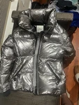Cropped Silver Women Puffer Jacket Size Small (sams). Fixed Price $152.00.