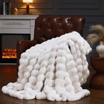 Pluushuu Faux Fur Throw For Couch, Fluffy Fuzzy Plush Bubble Blanket,.... Fixed Price $100.70.