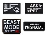 4 Pcs Beast Mode On Dog Paw Ask To Pet Service Vests/harness Emblem Embro.... Fixed Price $35.84.