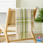 Battilo Home Plaid Throw Blanket For Couch Bed, Decorative White Green. Fixed Price $51.33.