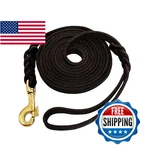 Lwbmg 20FT Leather Dog Leash - Braided, Genuine, Pet Lead For Training & Walking. Fixed Price $57.62.