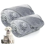Soft Fleece Pet Blanket - Washable Warm Dog & Cat Mat For Bed Couch Car Grey. Fixed Price $14.99.