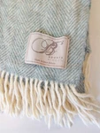 Bronte By Moon Herringbone Wool Blanket Throw Green Made Great Britain. Fixed Price $28.42.