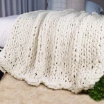 Carriediosa Chunky Knit Throw Blanket 50" X 60", 100% Hand Made Large Chenill.... Fixed Price $82.92.
