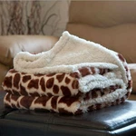 Throw Blanket With Sherpa Backing Soft Fuzzy Warm Cozy 50" X 60" Animal Prints. Fixed Price $24.99.
