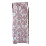 Shabby Chic Heart Bow Cotton Throw Blanket 50X70 Knit Plush Pink & Cream New. Fixed Price $49.99.