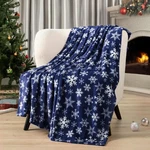 Pavilia Christmas Throw Blanket Navy Snowflake Fleece. Fixed Price $19.69.