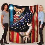 Cute Chihuahua Patriotic Flag Usa Blanket Christmas Gift For Pet Dogs Lover. Fixed Price $66.45.