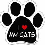 Paw Car Magnet, Love My Cats, 5-1/2-INCH By. Fixed Price $11.99.
