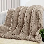 Carriediosa Chunky Knit Throw Blanket 50" X 60", 100% Hand Made Large Chenill.... Fixed Price $81.61.